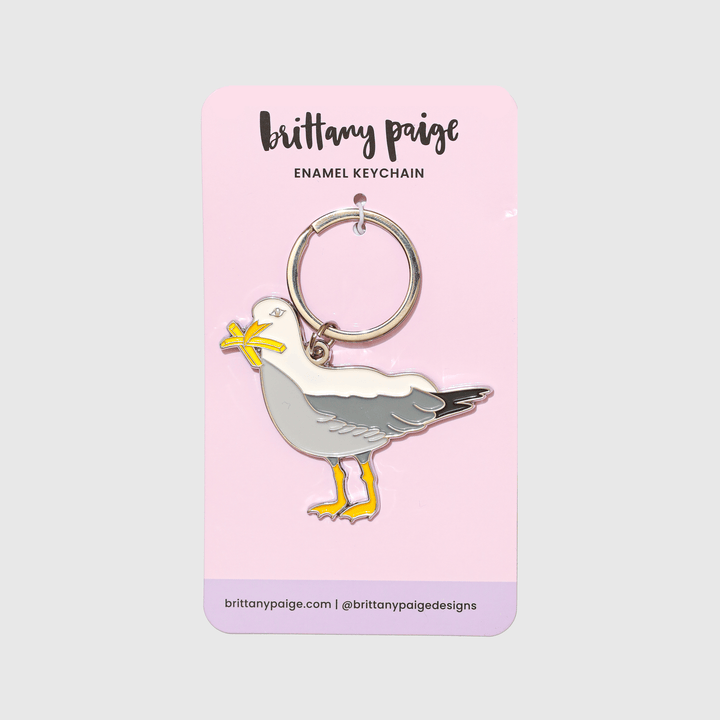 Brittany Paige Gifts Seagull With Fries Enamel Keychain Bag Charm