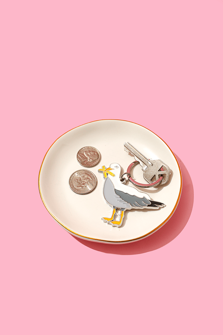 Brittany Paige Gifts Seagull With Fries Enamel Keychain Bag Charm