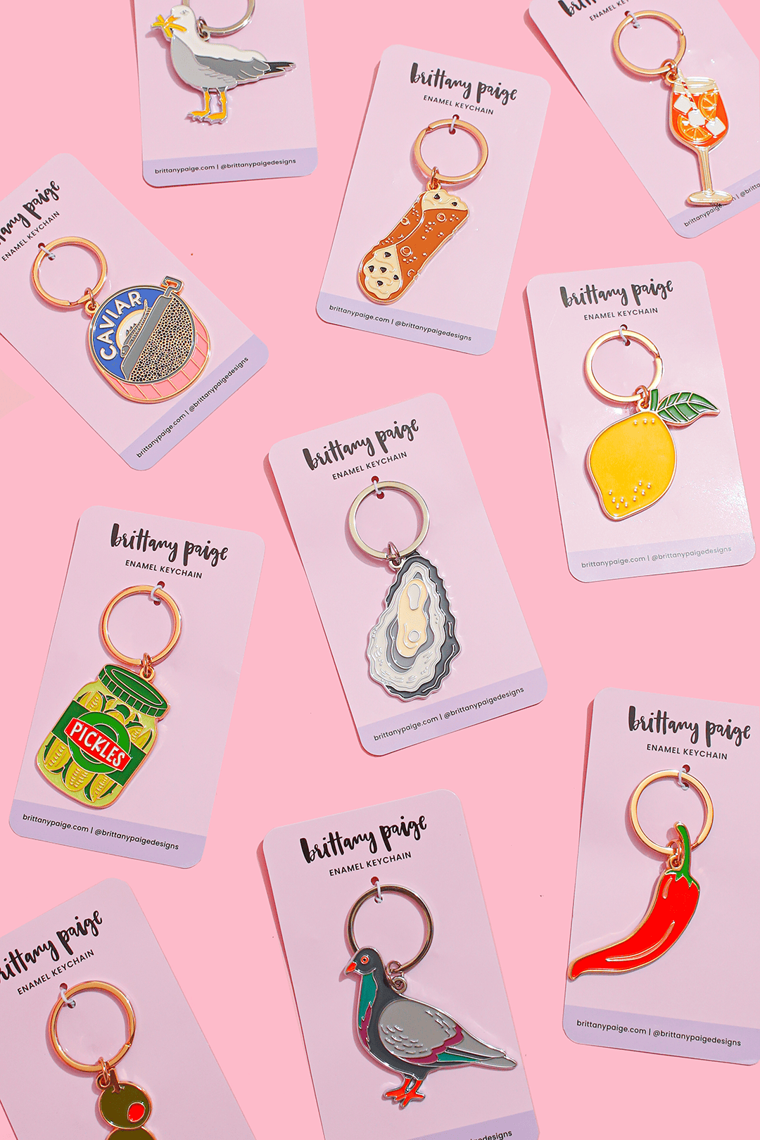 Brittany Paige Gifts Seagull With Fries Enamel Keychain Bag Charm