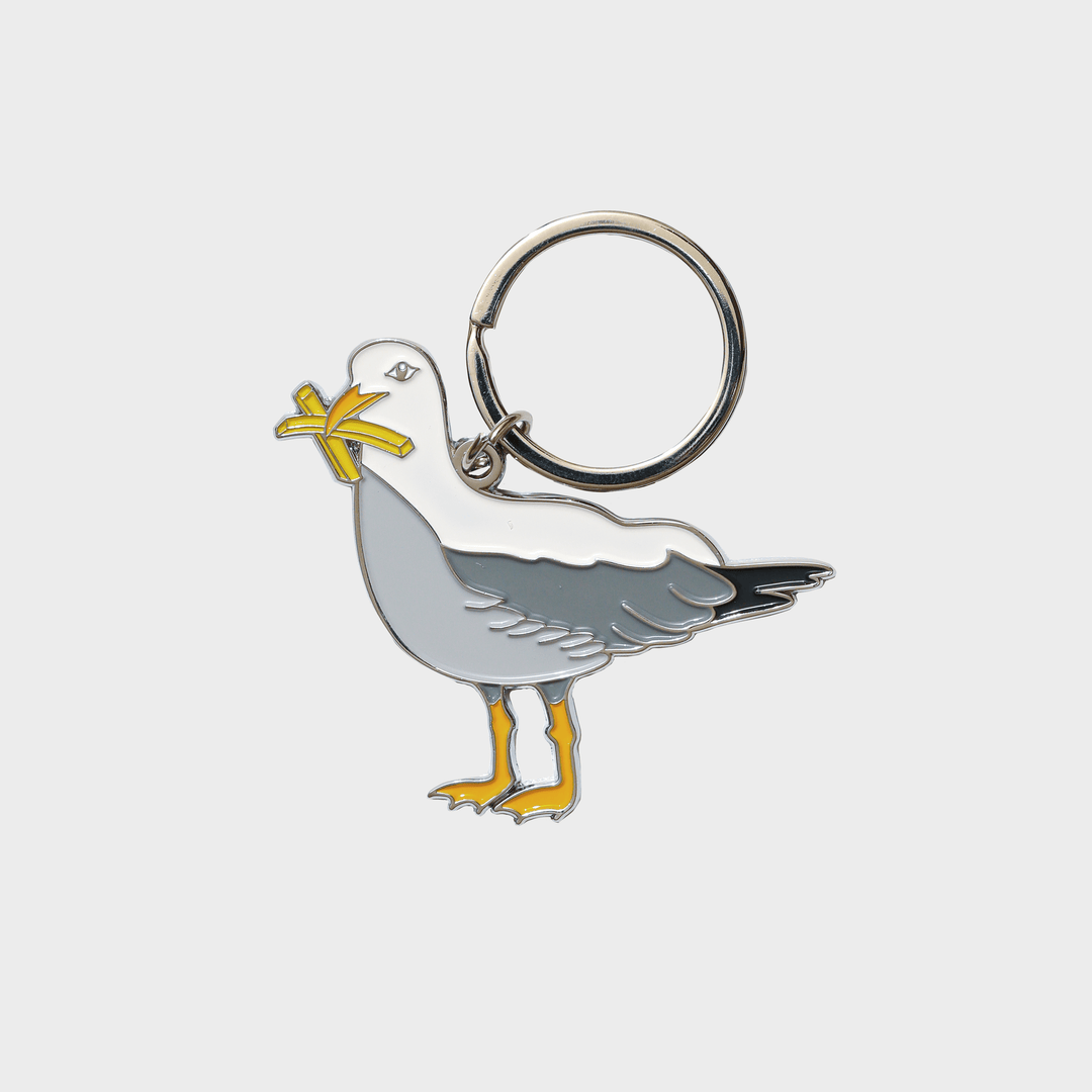 Brittany Paige Gifts Seagull With Fries Enamel Keychain Bag Charm