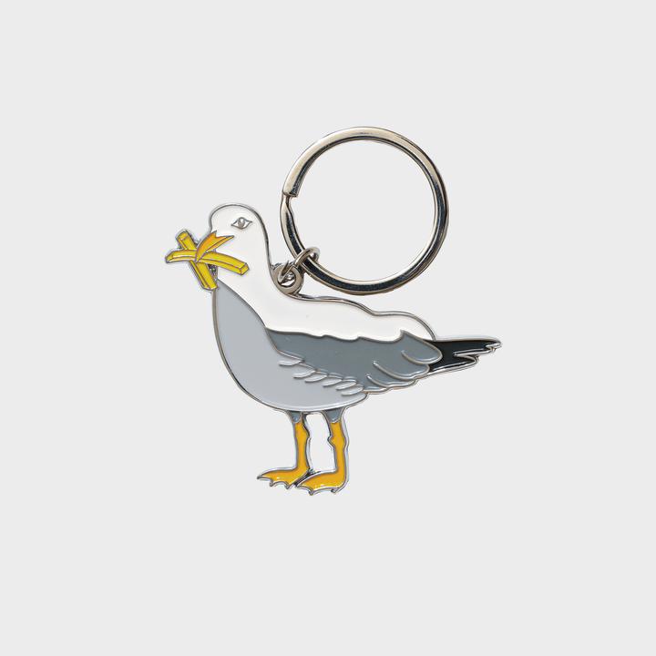 Brittany Paige Gifts Seagull With Fries Enamel Keychain Bag Charm