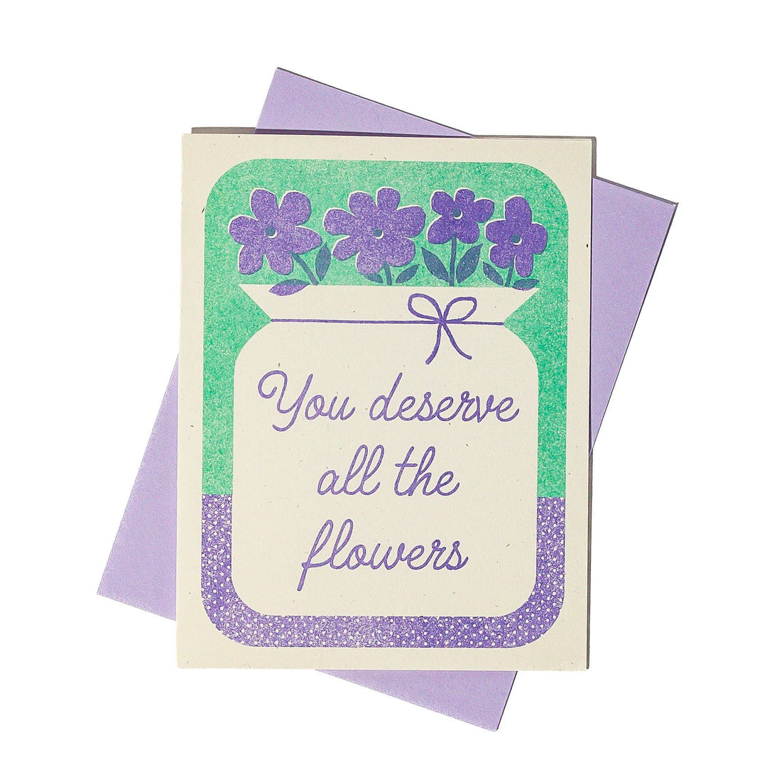 Bromstad Printing Co. All The Flowers - Risograph Greeting Card