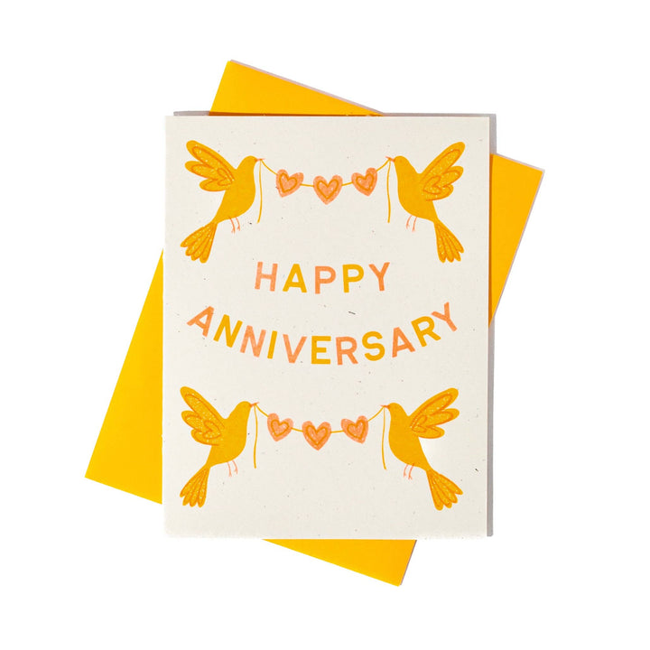 Bromstad Printing Co. Anniversary Birds - Risograph Card