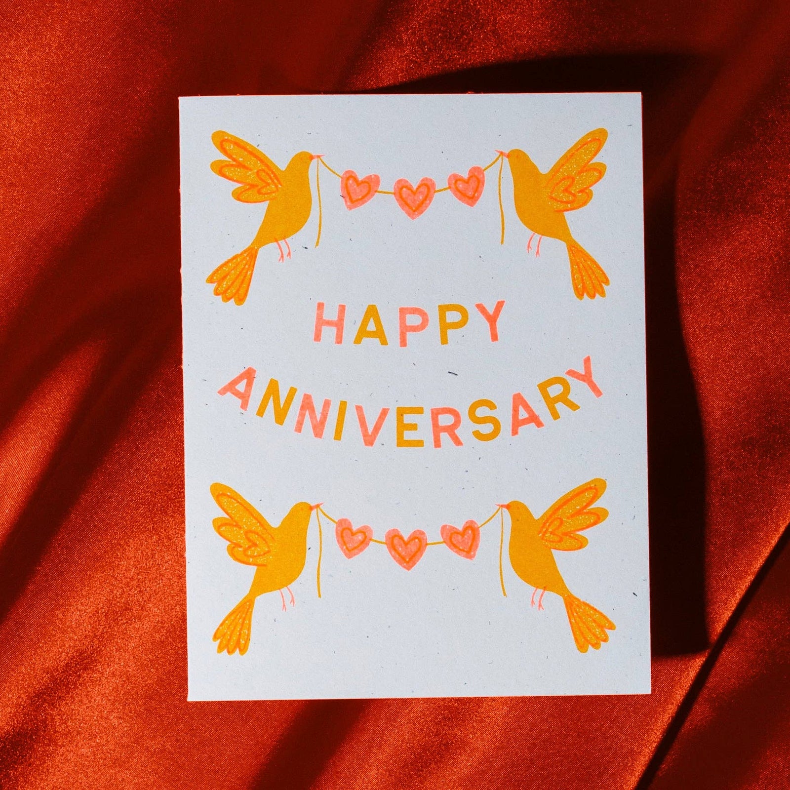 Bromstad Printing Co. Anniversary Birds - Risograph Card