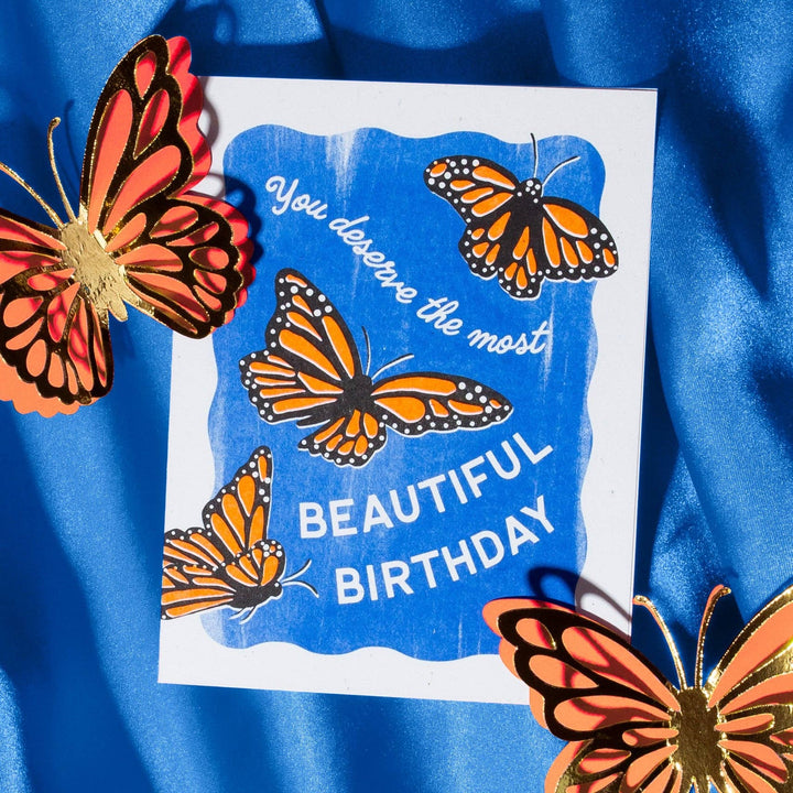 Bromstad Printing Co. Beautiful Birthday Butterflies - Risograph Card