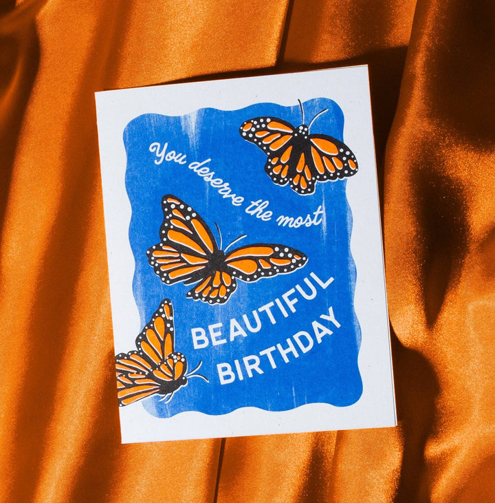 Bromstad Printing Co. Beautiful Birthday Butterflies - Risograph Card