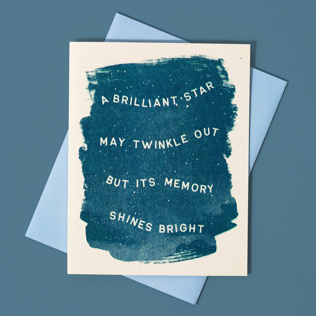 Bromstad Printing Co. Card A Brilliant Star May Twinkle Out - Risograph Sympathy Card