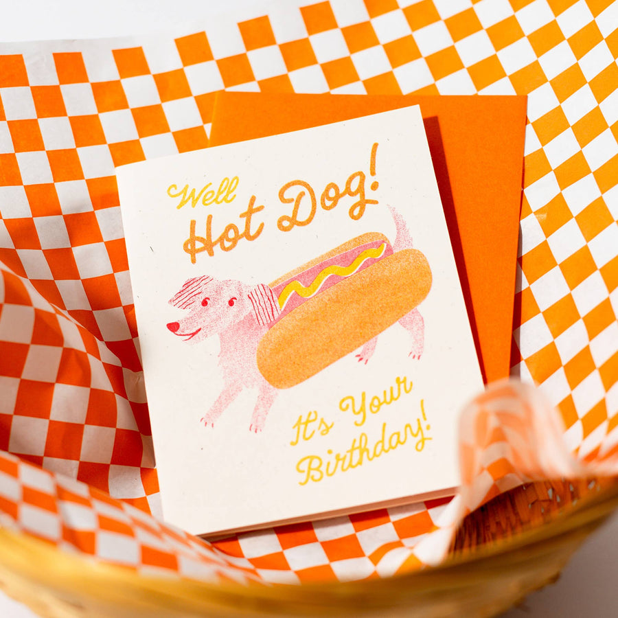 Bromstad Printing Co. Card Hot Dog - Risograph Birthday Card