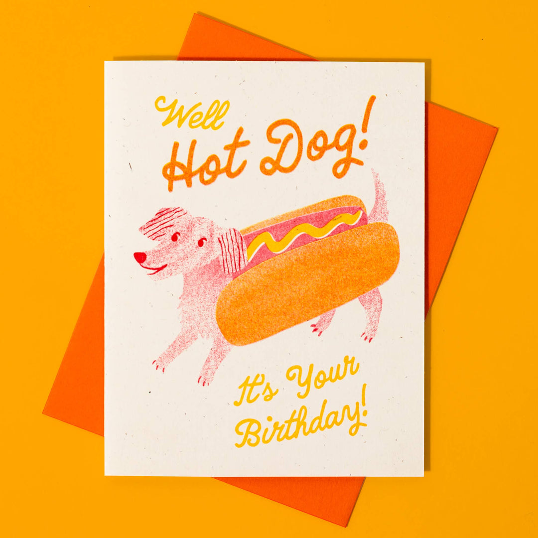 Bromstad Printing Co. Card Hot Dog - Risograph Birthday Card