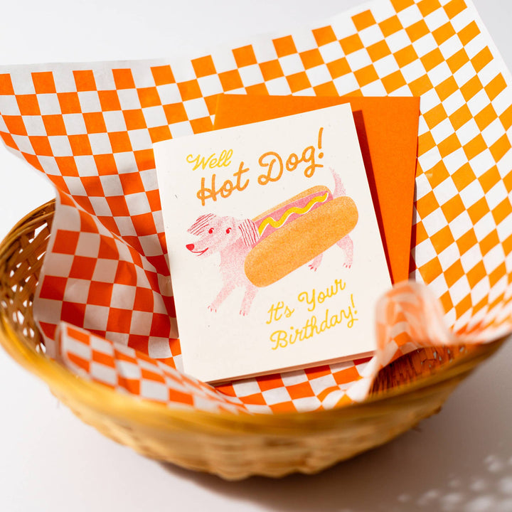 Bromstad Printing Co. Card Hot Dog - Risograph Birthday Card