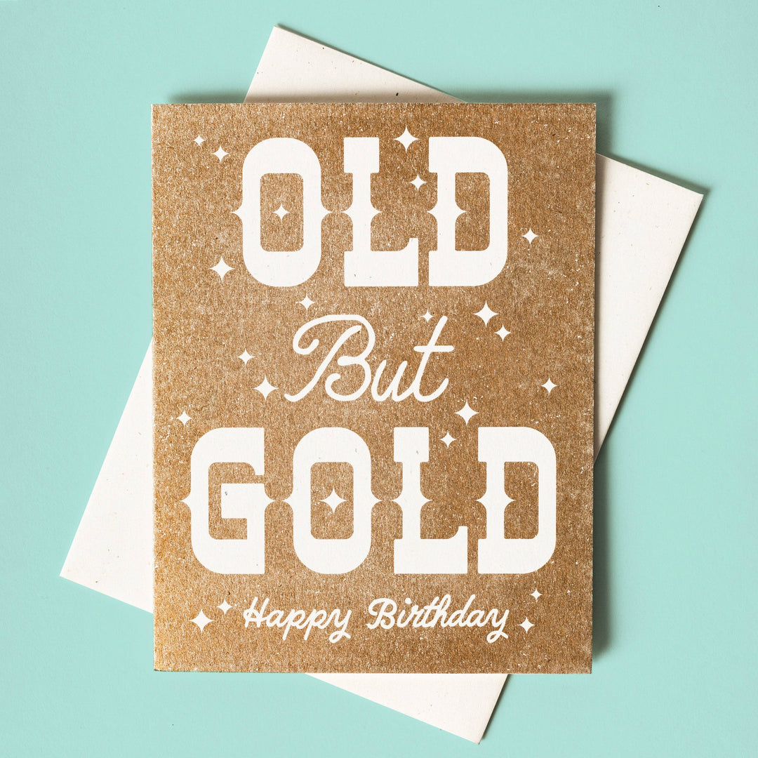 Bromstad Printing Co. Card Old but Gold - Risograph Birthday Card