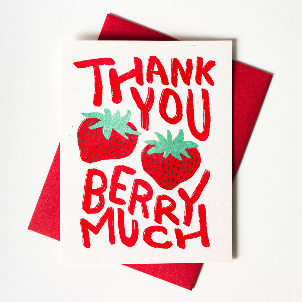 Bromstad Printing Co. Card Thank You Berry Much - Risograph Card