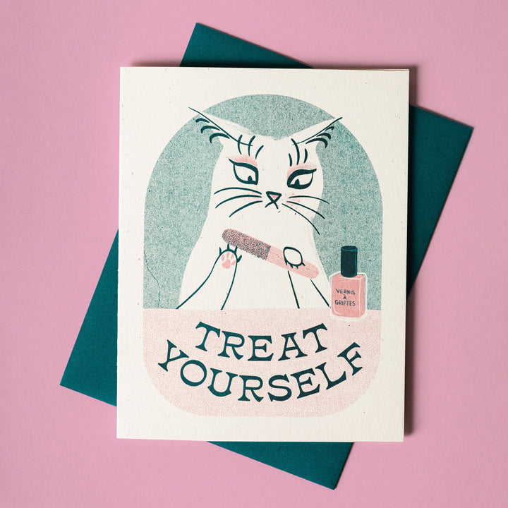 Bromstad Printing Co. Card Treat Yourself - Risograph Greeting Card