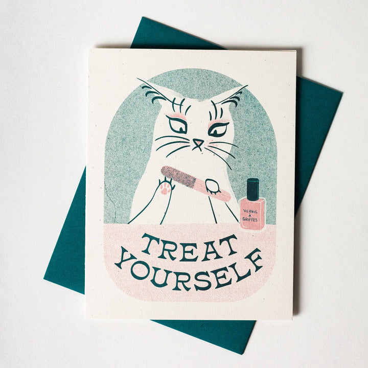 Bromstad Printing Co. Card Treat Yourself - Risograph Greeting Card