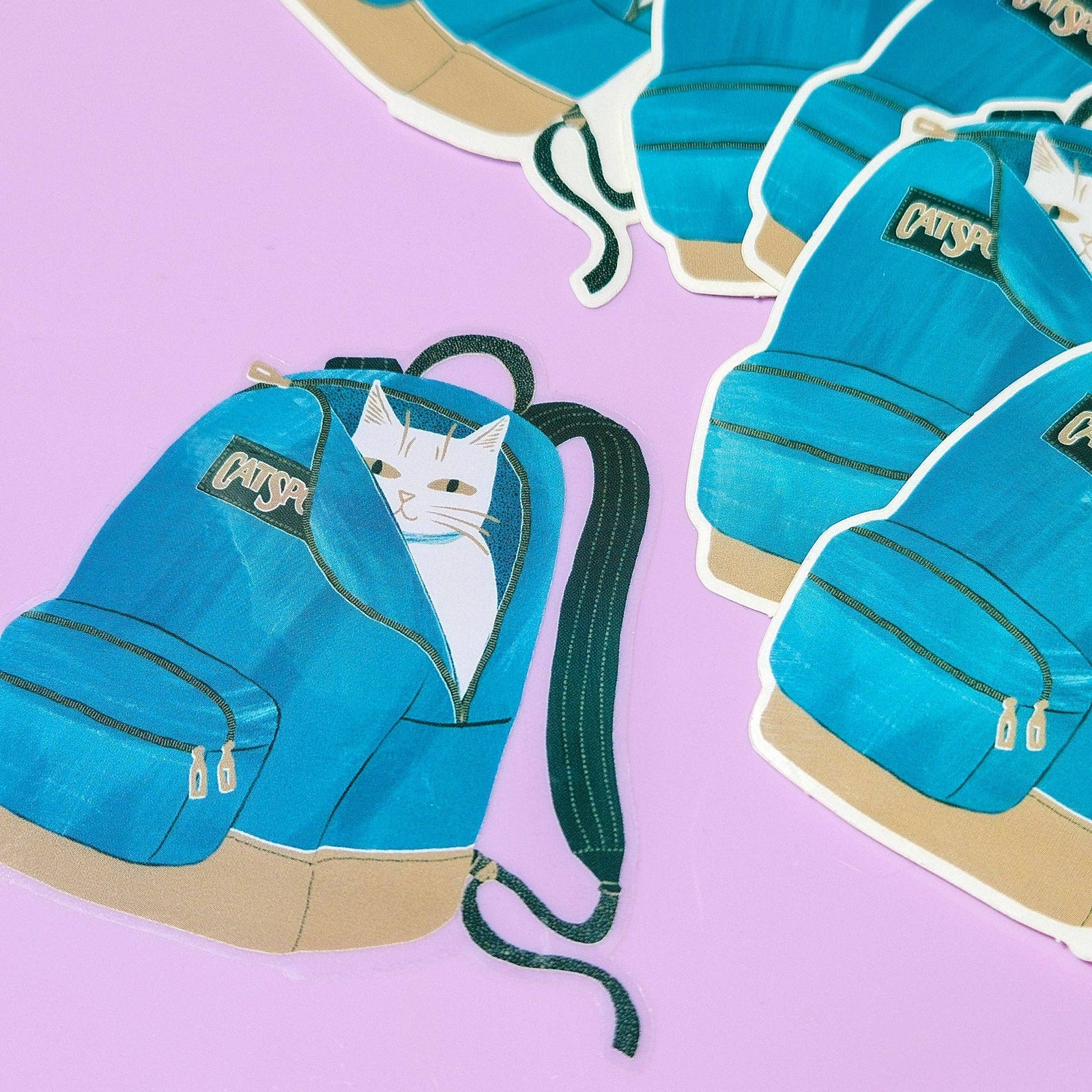 Bromstad Printing Co. Cards CatSport Backpack Cat - Clear Sticker