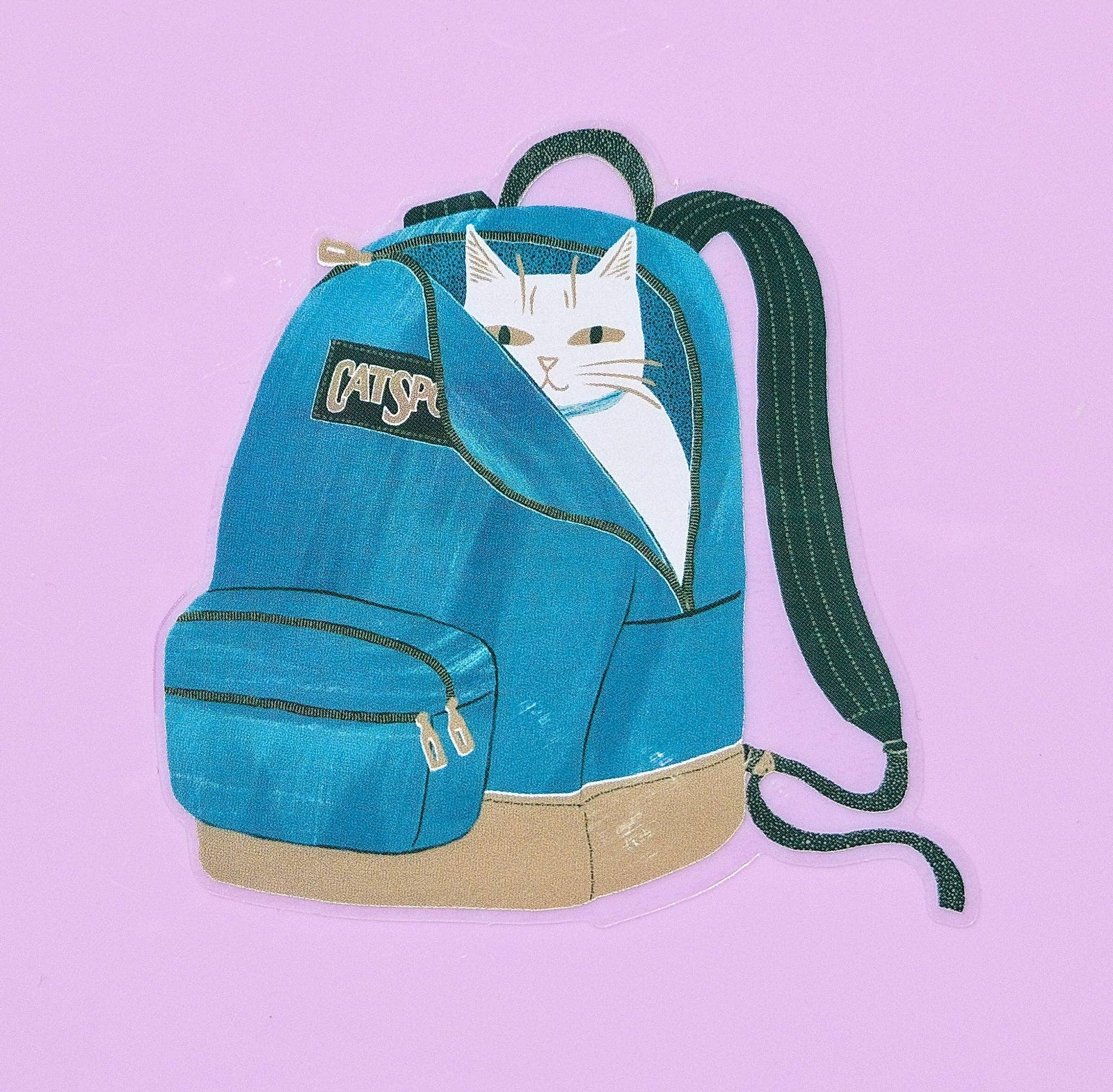 Bromstad Printing Co. Cards CatSport Backpack Cat - Clear Sticker