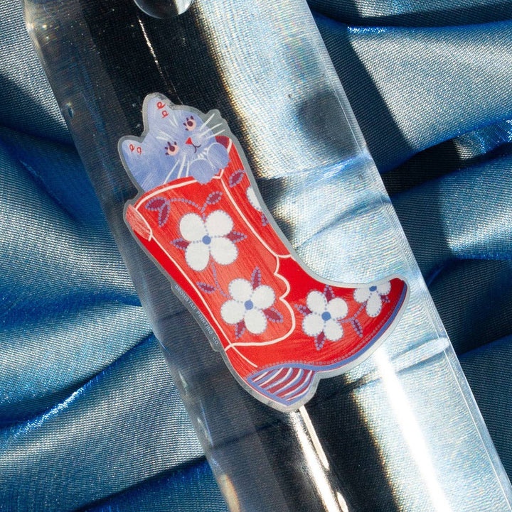 Bromstad Printing Co. Cards Cowboy Boot Cat - Clear Sticker