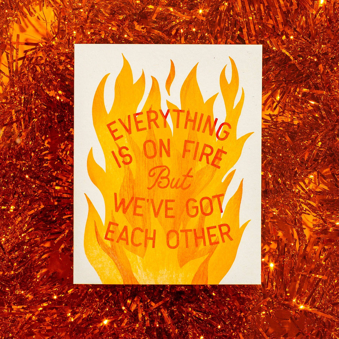 Bromstad Printing Co. Everything Is On Fire - Risograph Greeting Card