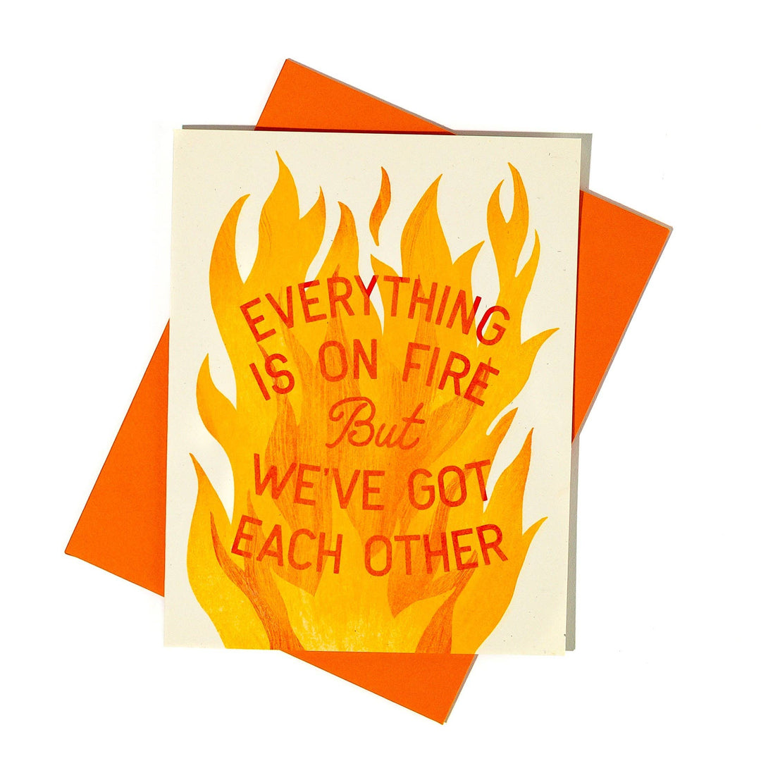 Bromstad Printing Co. Everything Is On Fire - Risograph Greeting Card