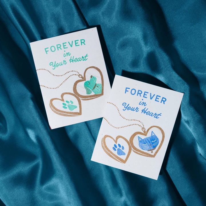 Bromstad Printing Co. Forever In Your Heart Cat - Risograph Card