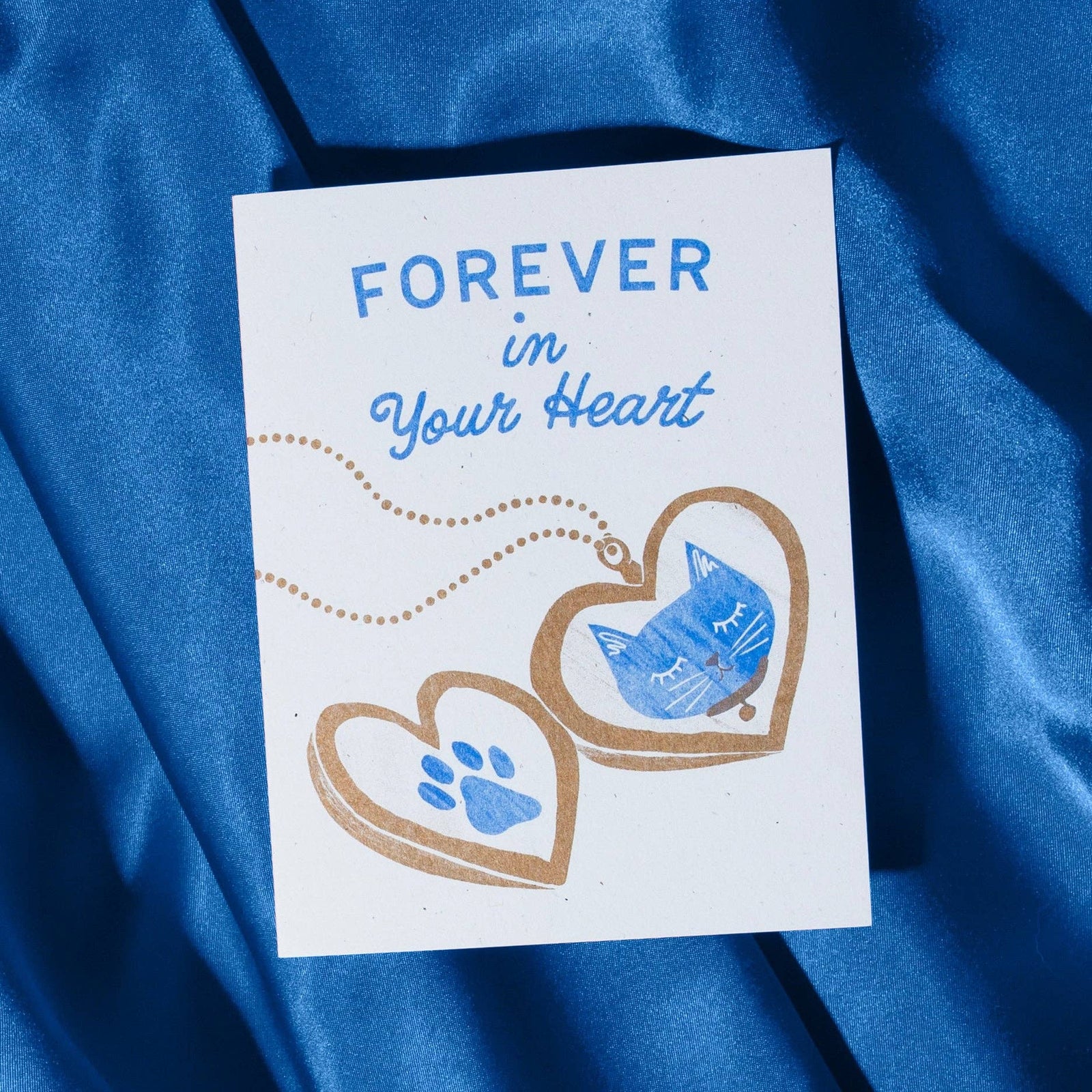 Bromstad Printing Co. Forever In Your Heart Cat - Risograph Card