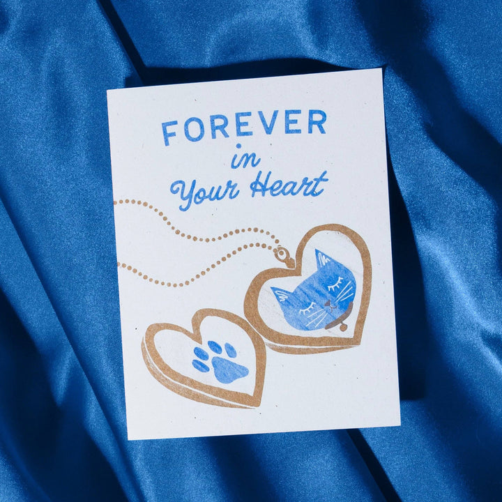 Bromstad Printing Co. Forever In Your Heart Cat - Risograph Card