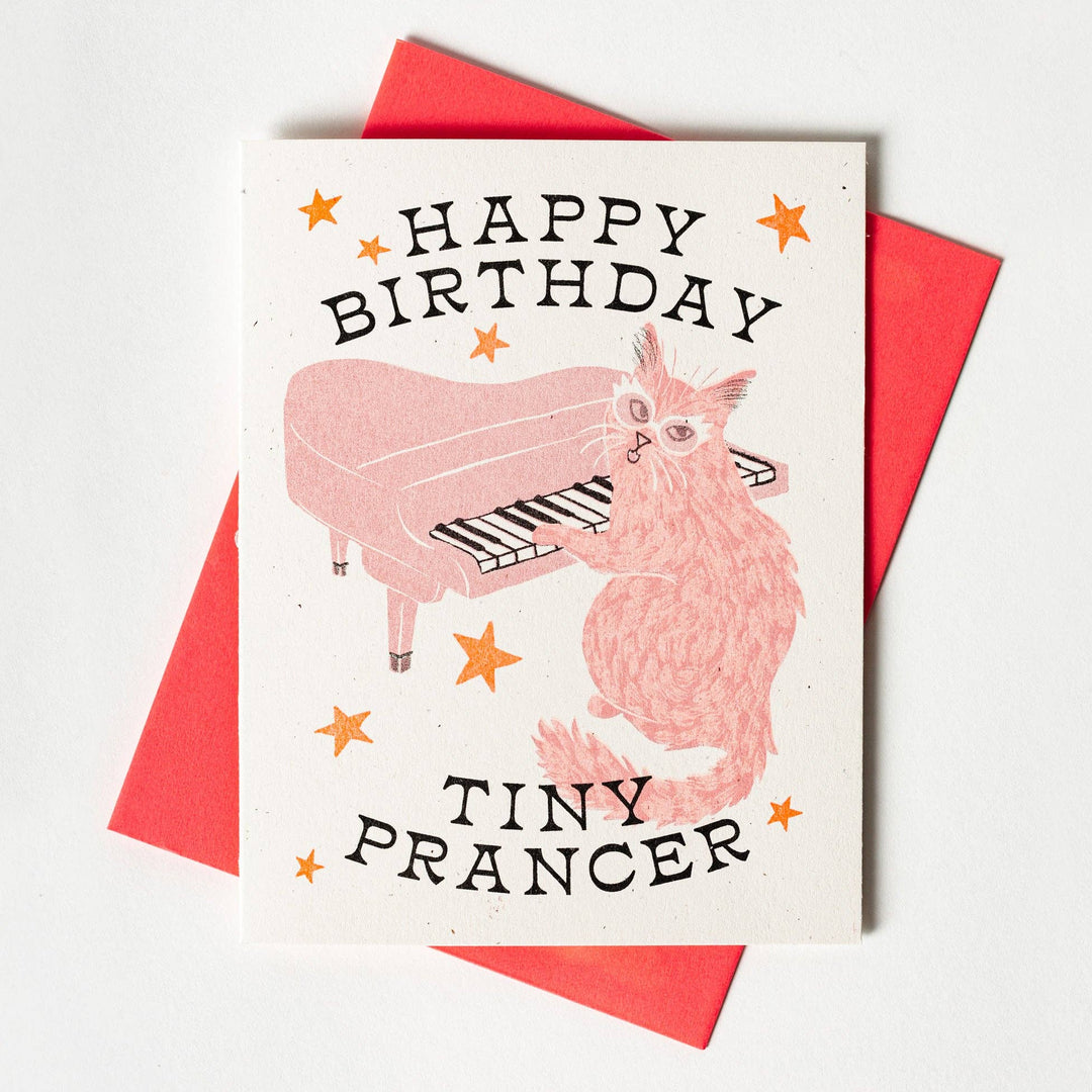 Bromstad Printing Co. Happy Birthday Tiny Prancer - Risograph Card