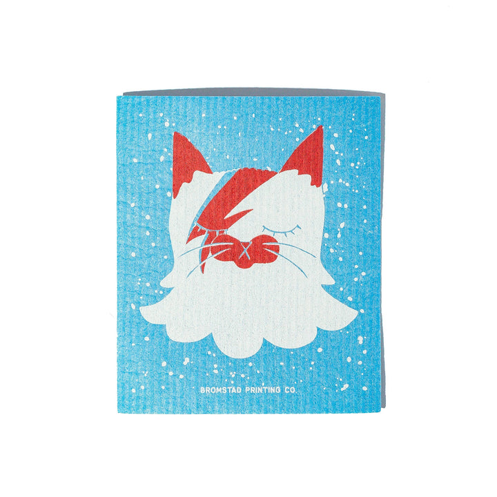 Bromstad Printing Co. Home Bowie Cat - Swedish Dishcloth