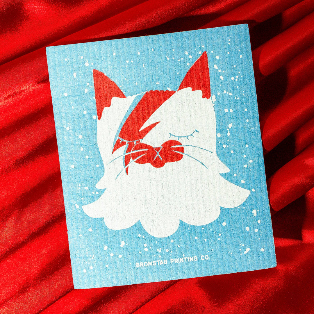 Bromstad Printing Co. Home Bowie Cat - Swedish Dishcloth