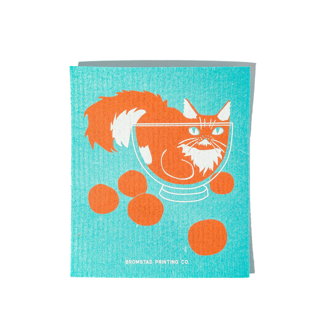 Bromstad Printing Co. Home Bowl Cat - Swedish Dishcloth