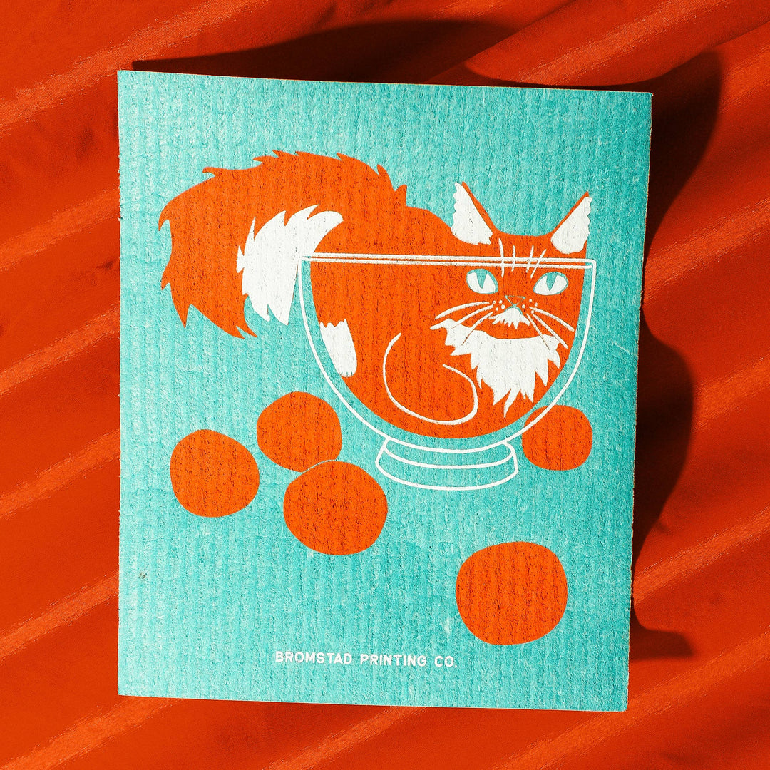 Bromstad Printing Co. Home Bowl Cat - Swedish Dishcloth