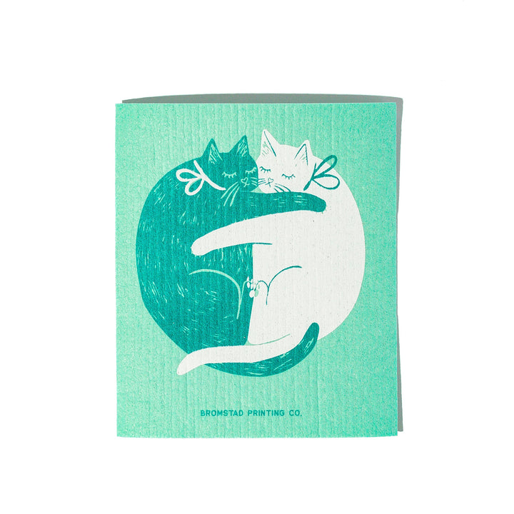 Bromstad Printing Co. Home Cuddle Cats - Swedish Dishcloth