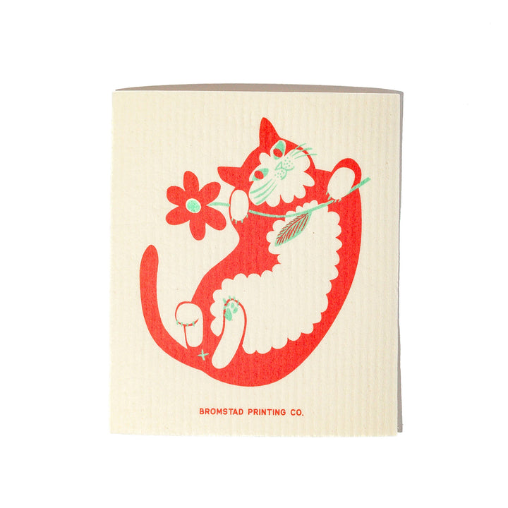 Bromstad Printing Co. Home Flower Cat - Swedish Dishcloth
