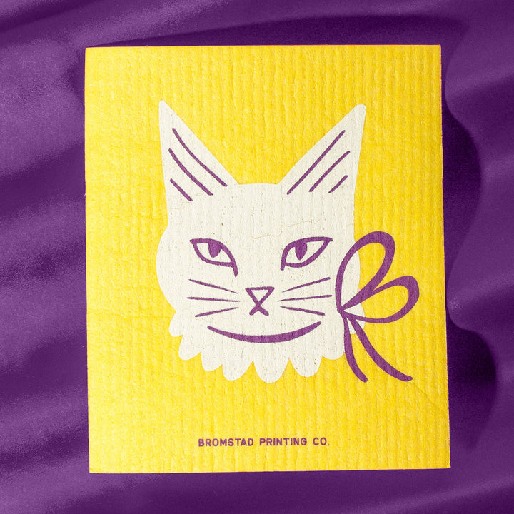 Bromstad Printing Co. Home Ribbon Cat - Swedish Dishcloth