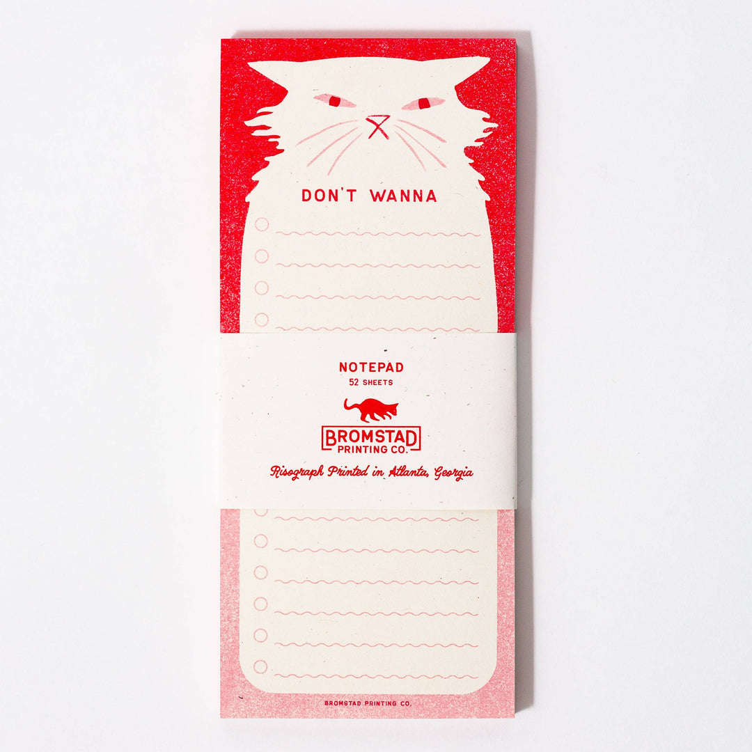 Bromstad Printing Co. Notepad Don't Wanna - Risograph Notepad