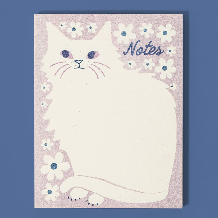 Bromstad Printing Co. Notepad Negative Space Floral Cat - Risograph A2 Notepad