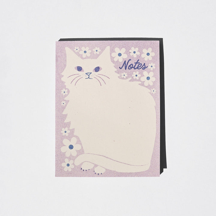 Bromstad Printing Co. Notepad Negative Space Floral Cat - Risograph A2 Notepad