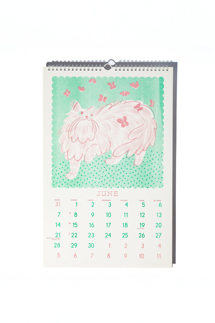 Bromstad Printing Co. paper 2026 Risograph Wall Calendar - Butterfly Days