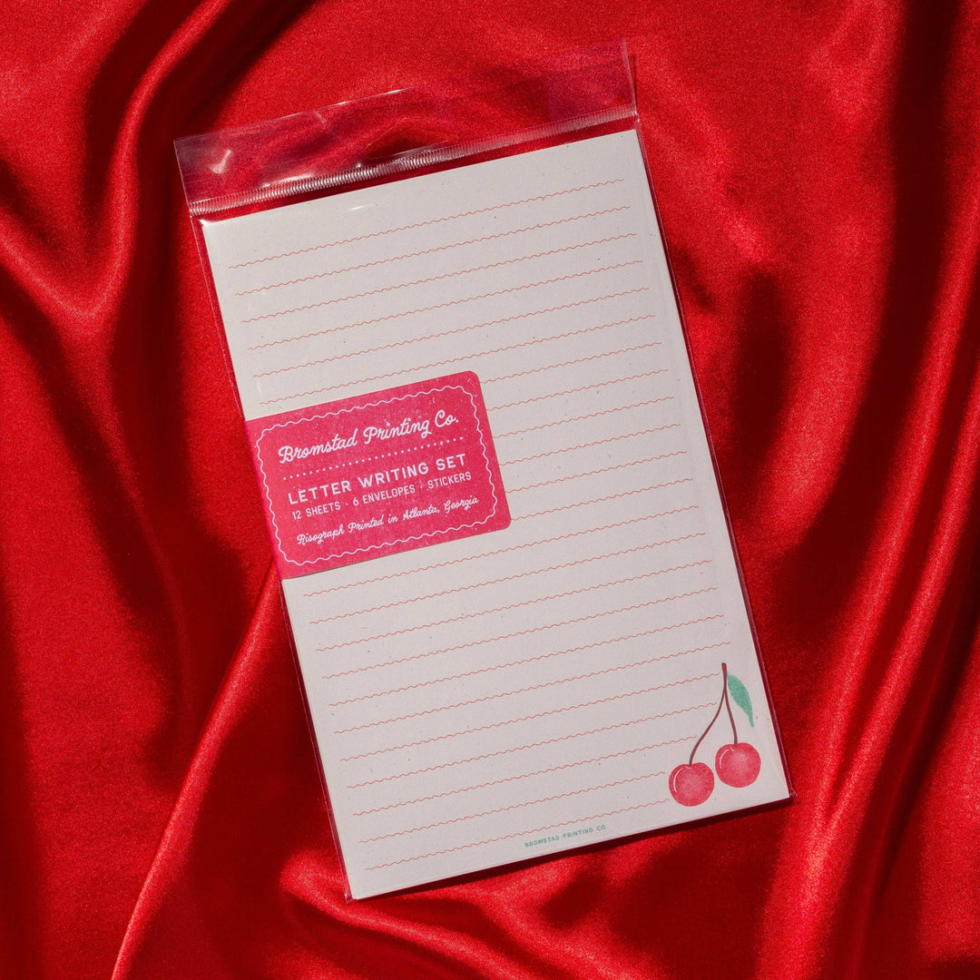 Bromstad Printing Co. Paper Cherry Letter Writing Set