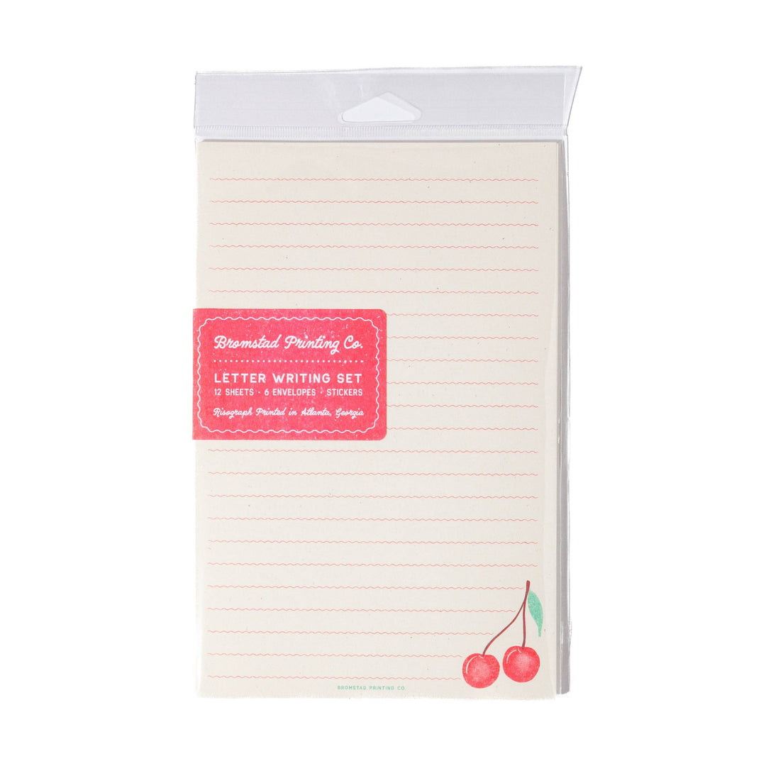 Bromstad Printing Co. Paper Cherry Letter Writing Set