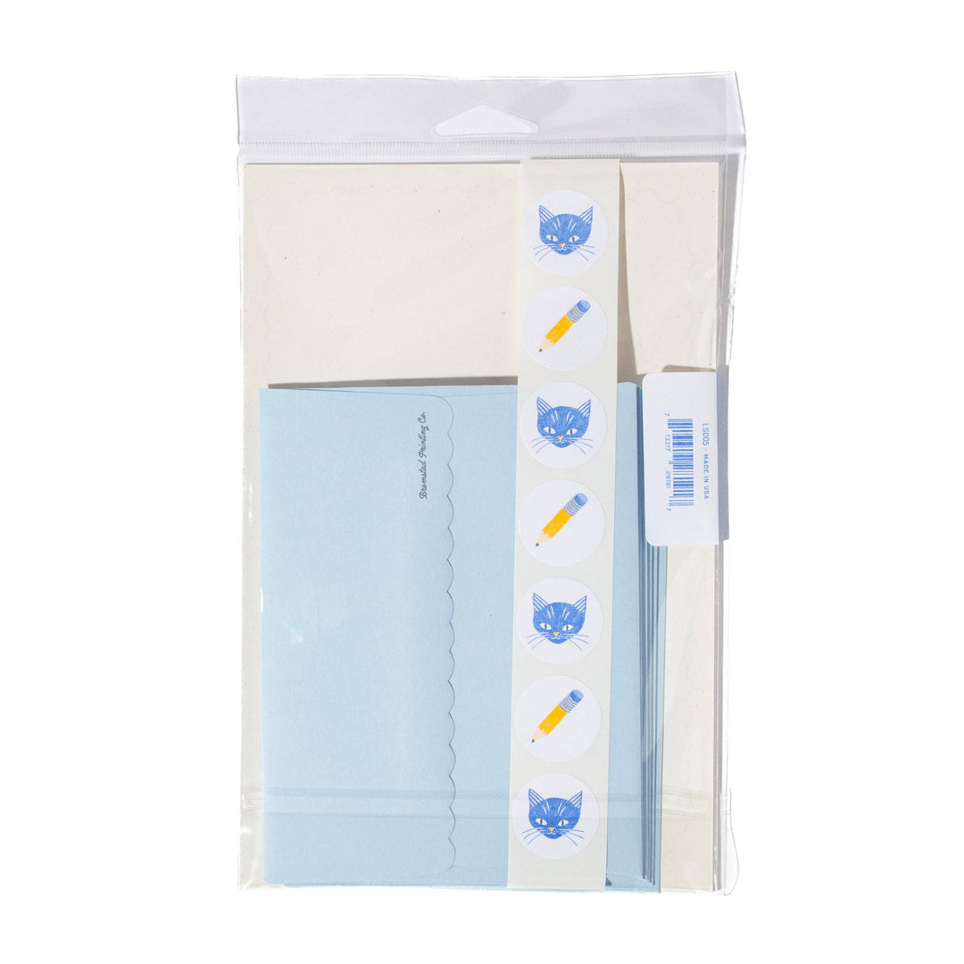 Bromstad Printing Co. Paper Pencil Cat Letter Writing Set