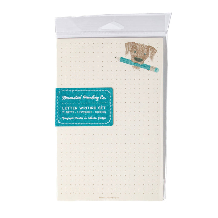 Bromstad Printing Co. Paper Pencil Dog Letter Writing Set