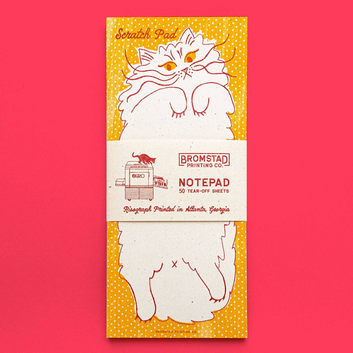 Bromstad Printing Co. Paper Scratch Pad Cat - Risograph Notepad