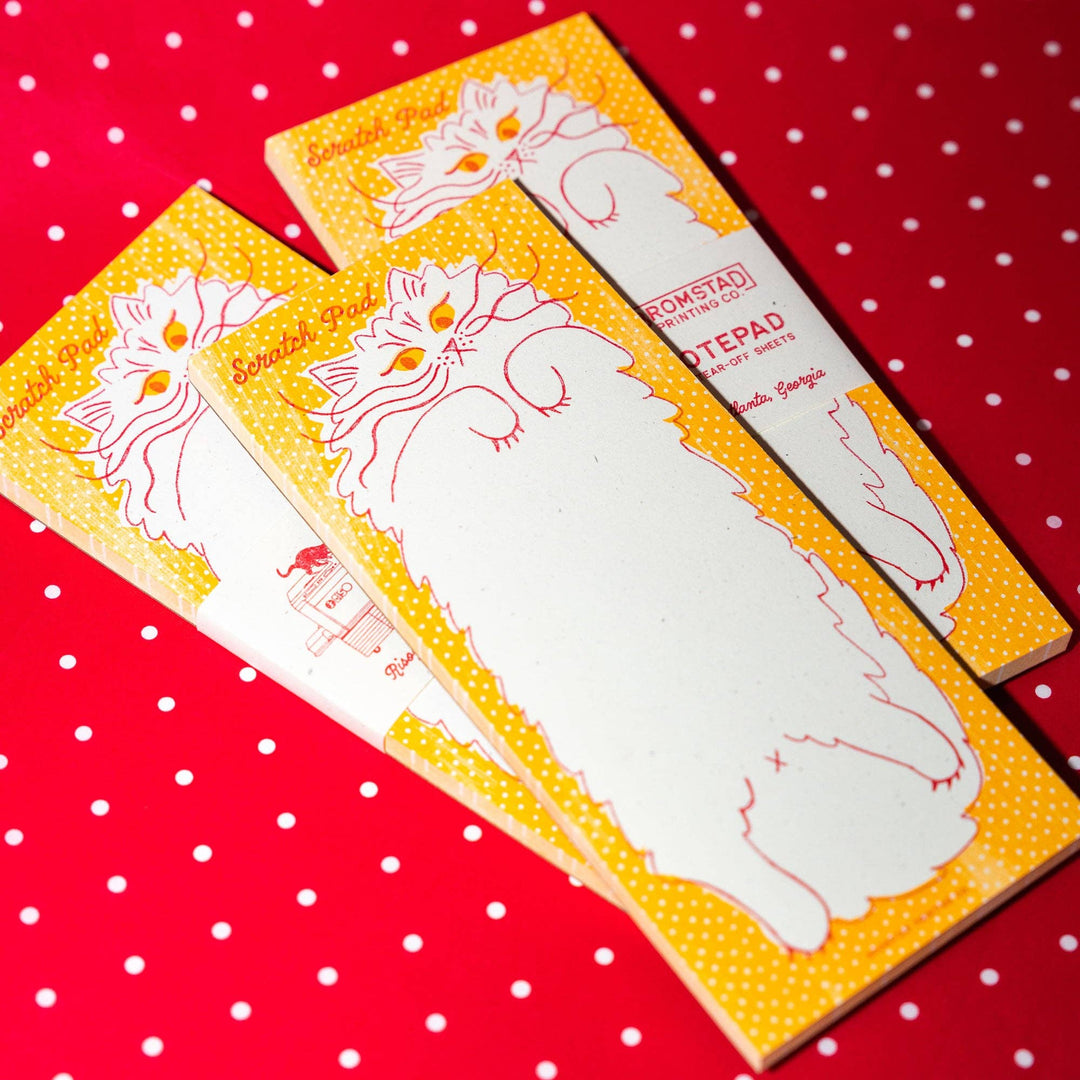Bromstad Printing Co. Paper Scratch Pad Cat - Risograph Notepad