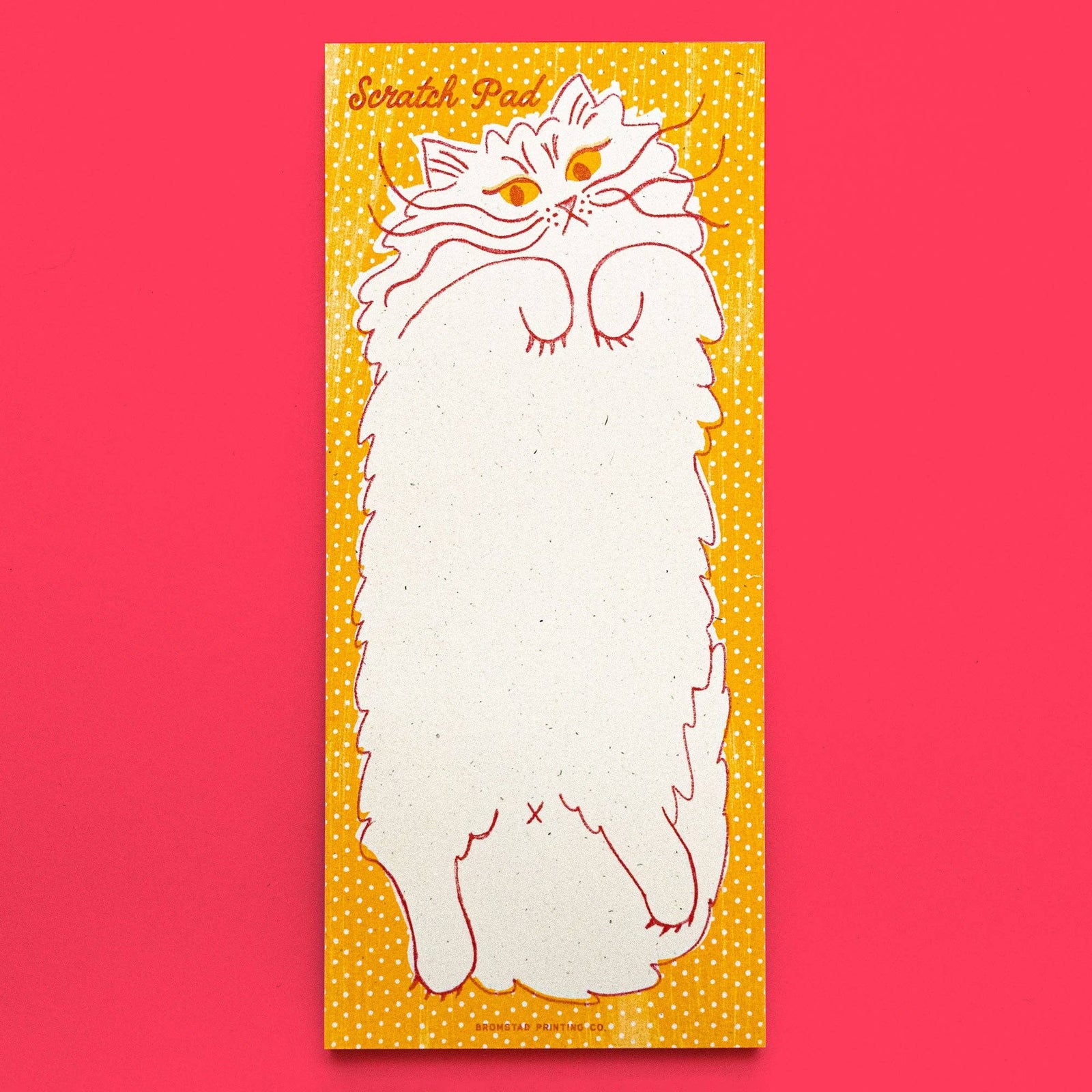 Bromstad Printing Co. Paper Scratch Pad Cat - Risograph Notepad