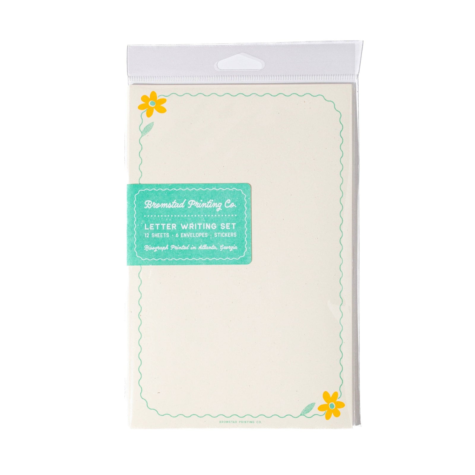 Bromstad Printing Co. Paper Yellow Flower Letter Writing Set
