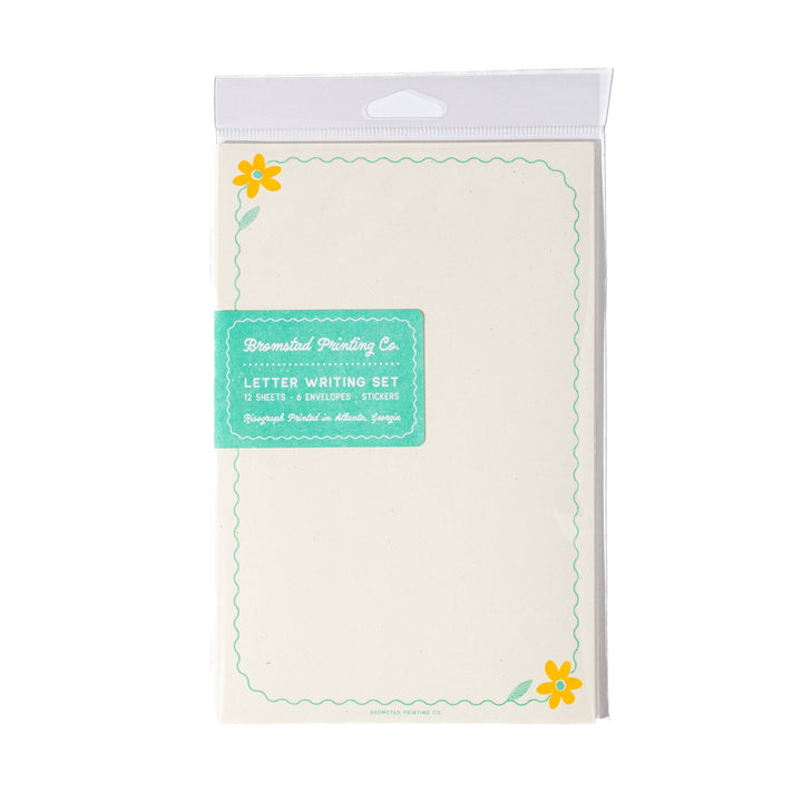 Bromstad Printing Co. Paper Yellow Flower Letter Writing Set