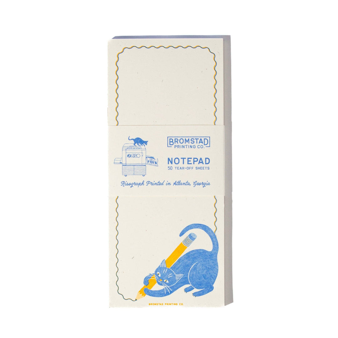 Bromstad Printing Co. Pencil Cat - Tall Notepad