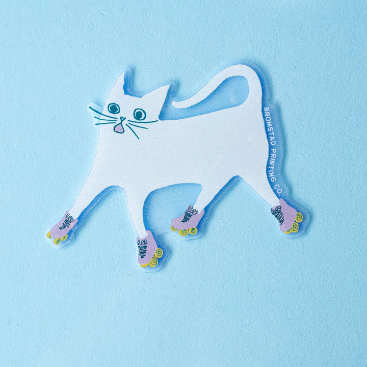 Bromstad Printing Co. Sticker Rollerskate Cat Clear Sticker