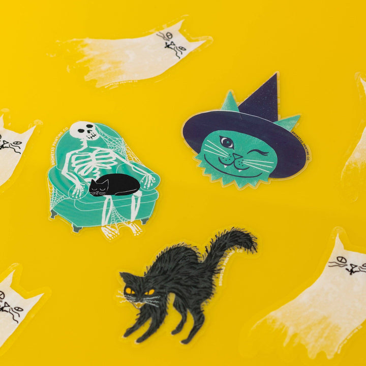 Bromstad Printing Co. Sticker Witch Cat Clear Sticker